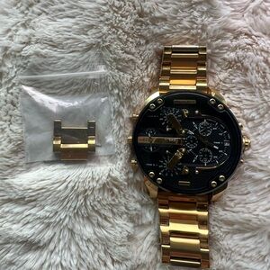Diesel Gold and Black Multi-Dial Watch